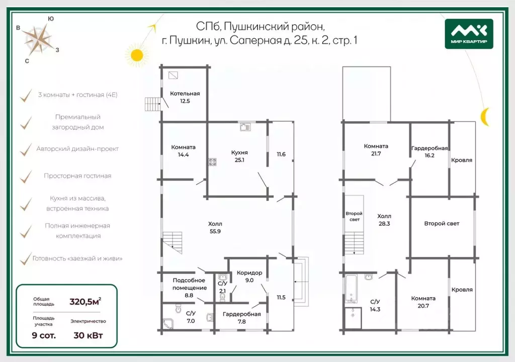Дом в Санкт-Петербург, Санкт-Петербург, Пушкин Саперная ул., 25к2 (321 ... - Фото 2