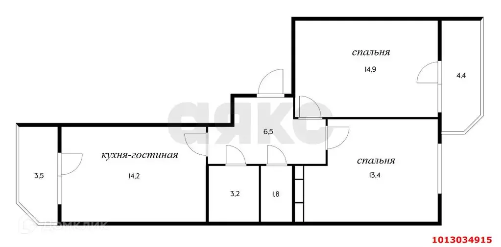 Продаётся 2-к квартира, 62 м - Фото 1