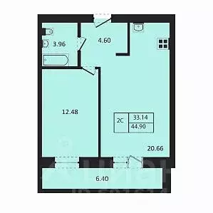 2-к кв. Новосибирская область, Новосибирск ул. Юности, 9 (44.9 м) - Фото 0