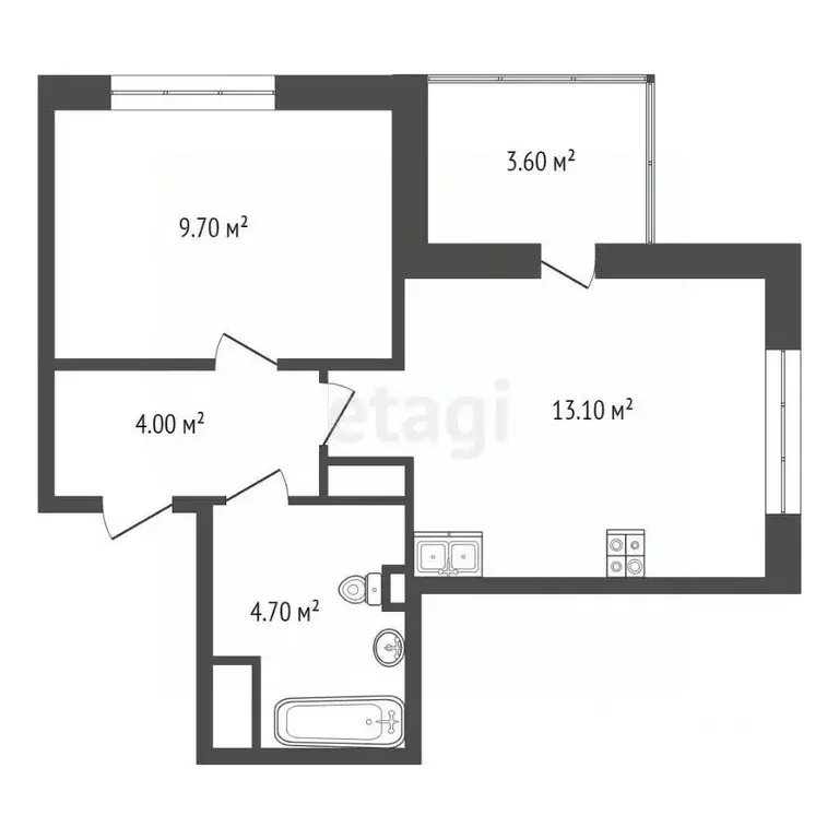 1-к кв. Московская область, Красногорск бул. Космонавтов, 12 (30.3 м) - Фото 1