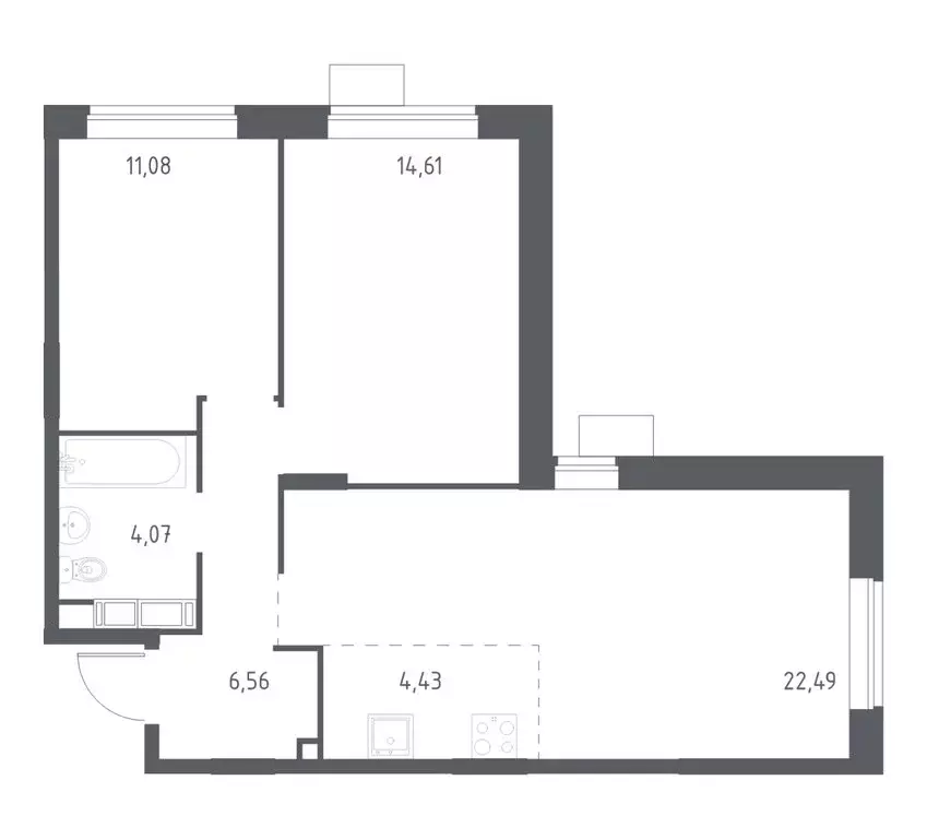2-комнатная квартира: Балашиха, улица Бояринова, 32 (61.4 м) - Фото 1