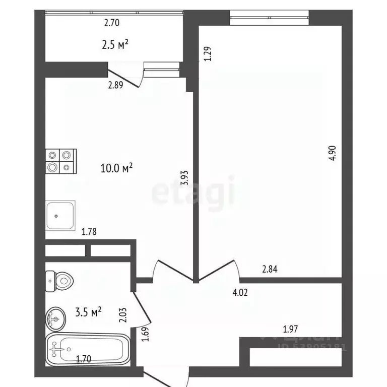 1-к кв. Ростовская область, Ростов-на-Дону ул. Нансена, 83с3 (35.0 м) - Фото 1
