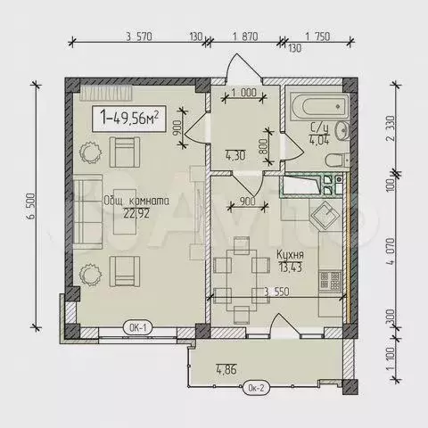 1-к. квартира, 50 м, 10/13 эт. - Фото 0