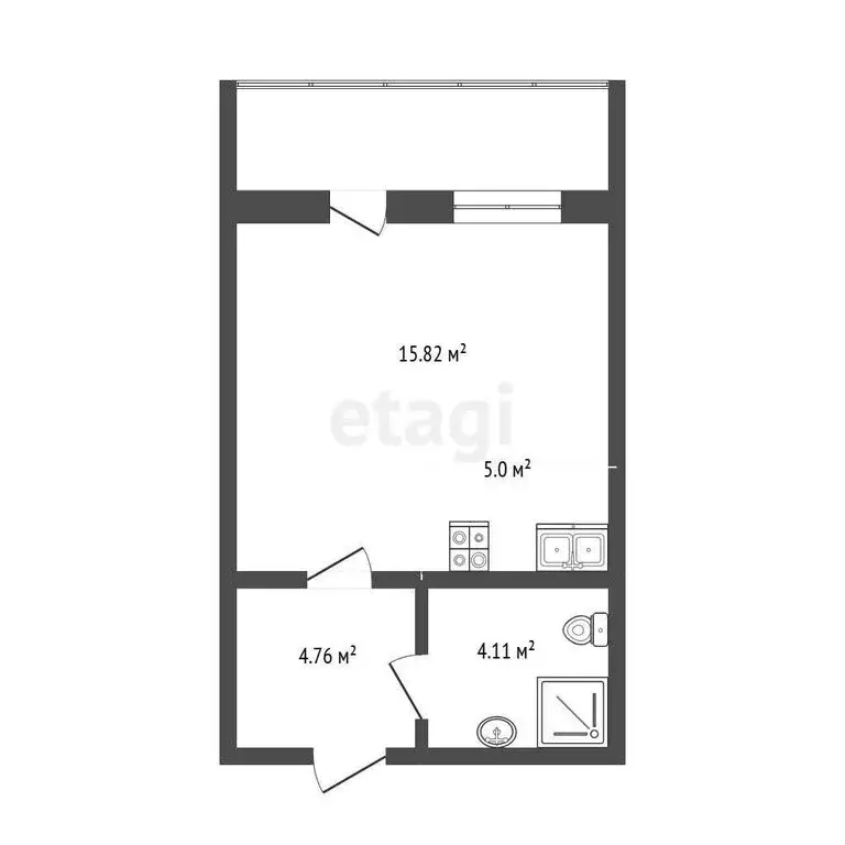Квартира-студия: Тюмень, улица Парада Победы, 13 (29.6 м) - Фото 0