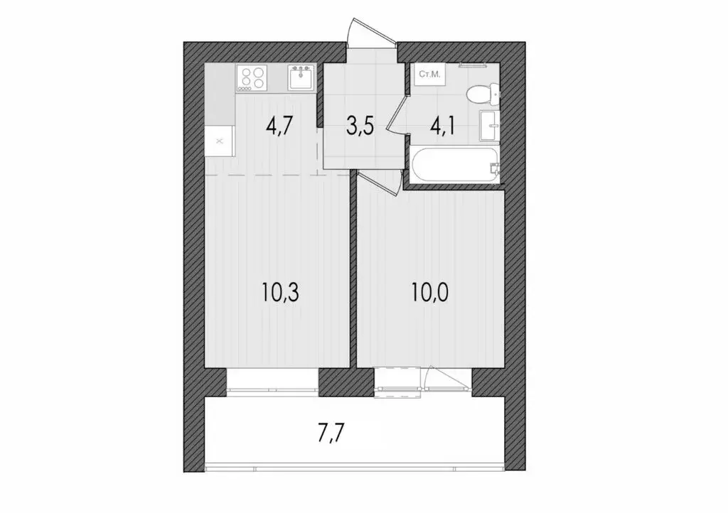 2-комнатная квартира: Киров, улица Капитана Дорофеева, 22 (40.3 м) - Фото 1