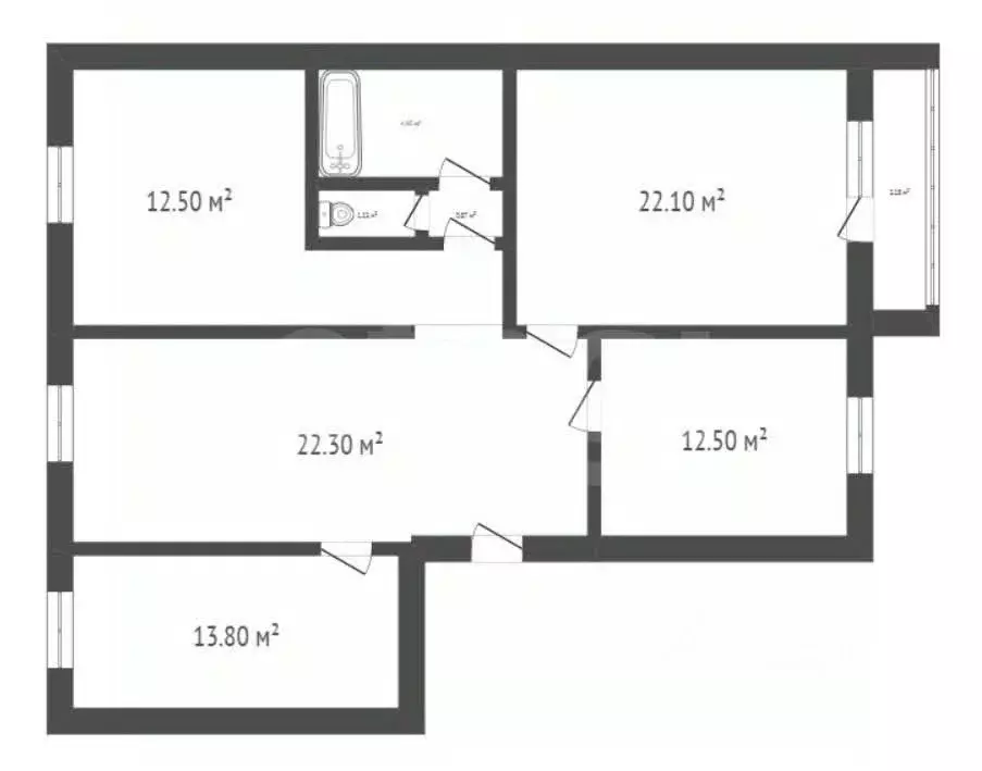 3-к кв. Воронежская область, Борисоглебск Третьяковская ул., 35 (92.1 ... - Фото 2