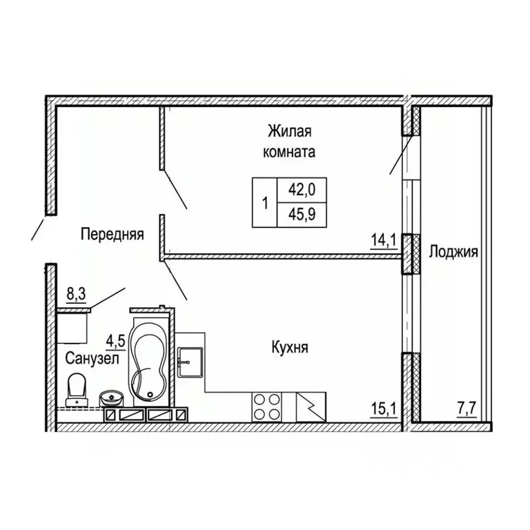 1-к кв. Приморский край, Владивосток На Черняховского жилой квартал,  ... - Фото 1