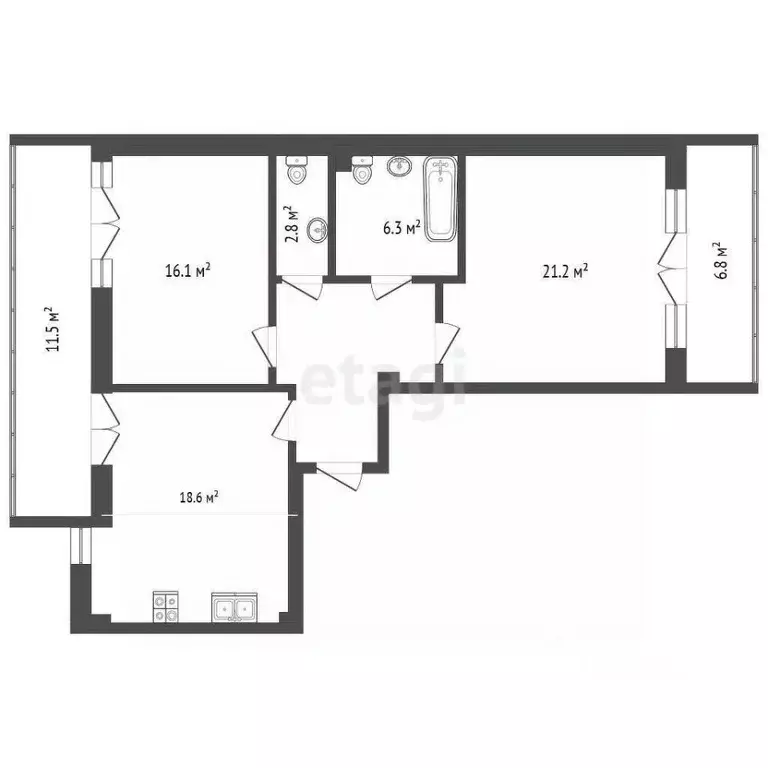 3-к кв. Крым, Алупка ш. Севастопольское (93.0 м) - Фото 2