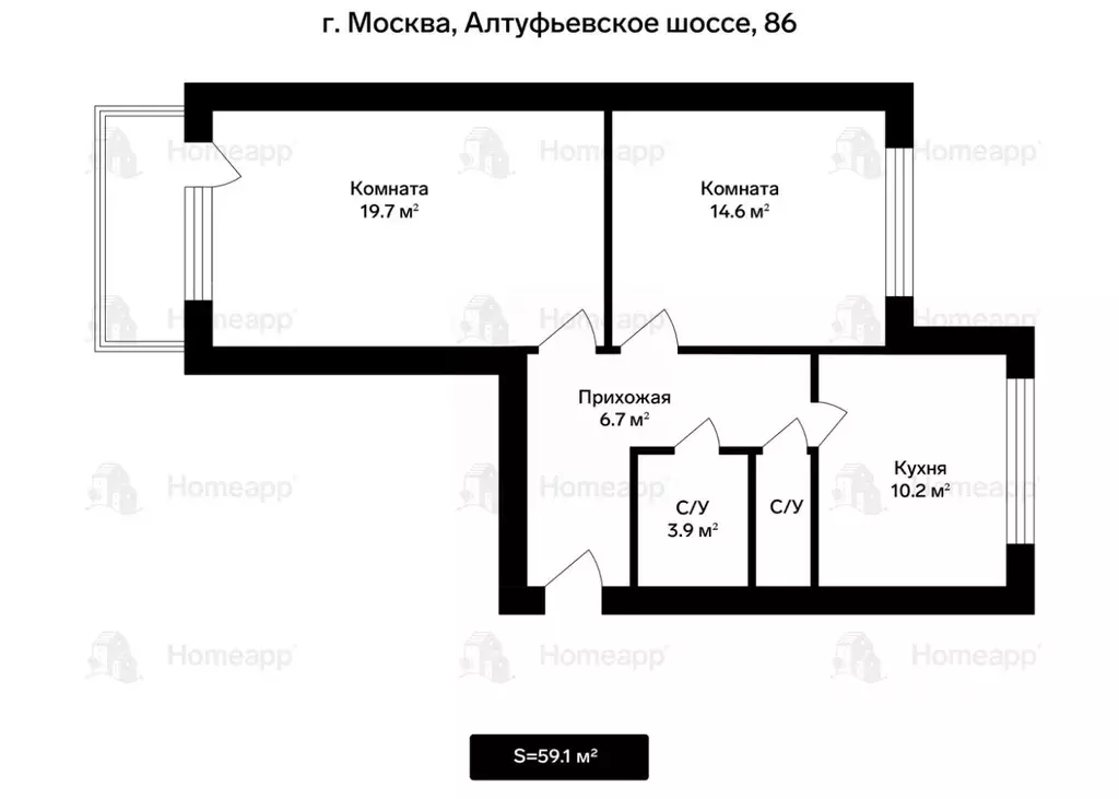2-к кв. Москва Алтуфьевское ш., 86 (59.1 м) - Фото 2
