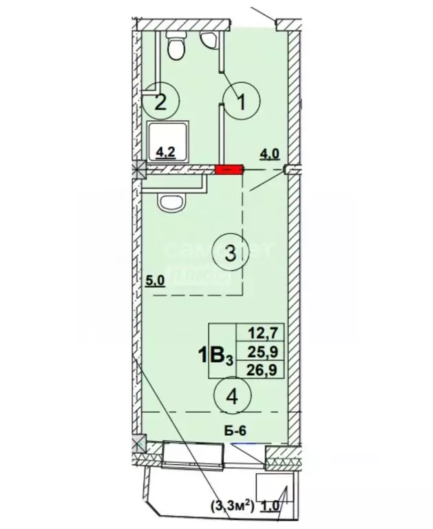 Студия Хакасия, Абакан ул. Кирова, 185к1 (26.0 м) - Фото 1