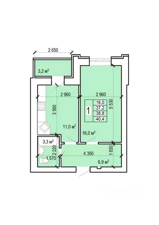 1-к кв. Саратовская область, Энгельс Новобазарная ул., 4 (40.4 м) - Фото 0
