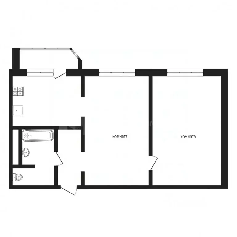 2-к кв. Тюменская область, Тюмень ул. Федюнинского, 60 (56.0 м) - Фото 2