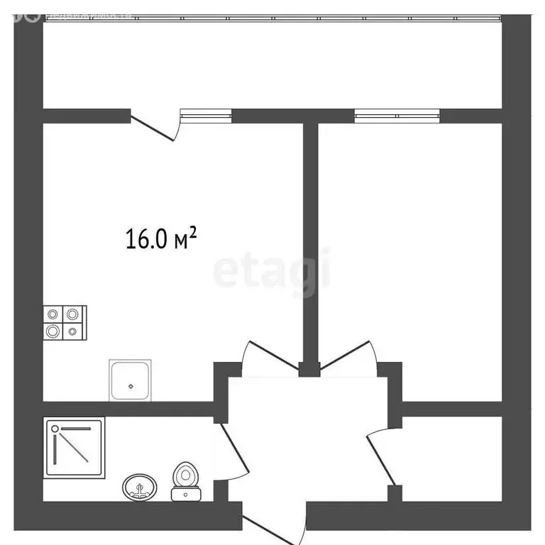 1-комнатная квартира: Ишим, Московская улица, 25 (39 м) - Фото 0