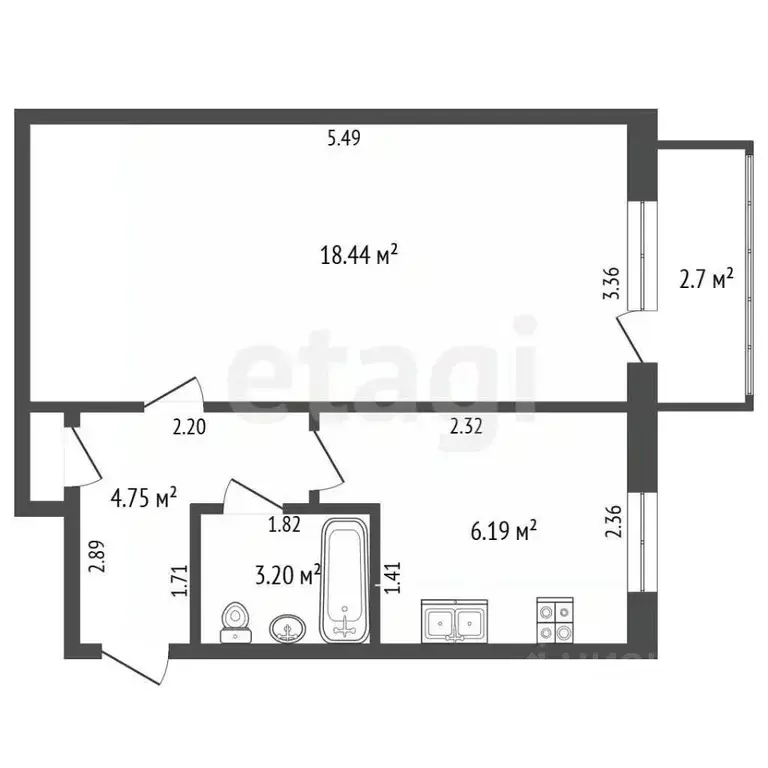 2-к кв. Крым, Красноперекопск ул. Калинина, 13 (32.8 м) - Фото 2