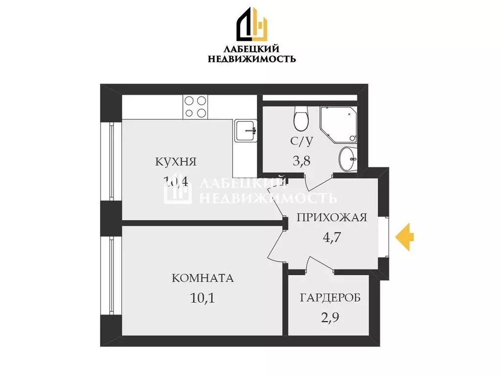 1-комнатная квартира: деревня Калиновка, ЖК Новое Видное, 16.2 (31.9 ... - Фото 1