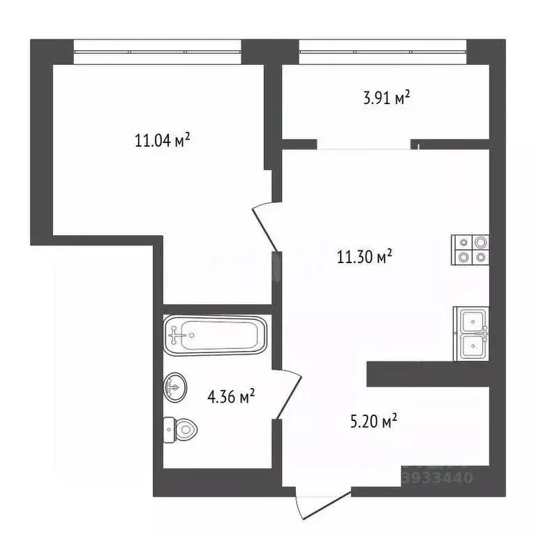 1-к кв. Тюменская область, Тюмень ул. Василия Малкова, 10 (36.0 м) - Фото 1