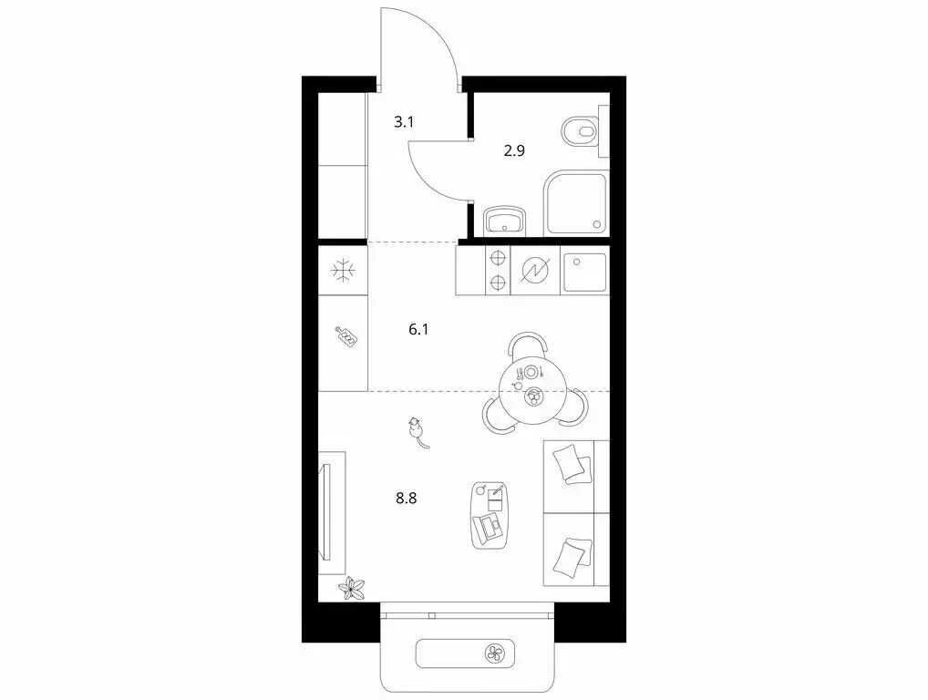 Квартира-студия: Казань, ЖК Сиберово, 3 (20.9 м) - Фото 1
