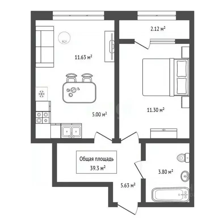 2-к кв. Новосибирская область, Новосибирск ул. Плющихинская, 2 (39.3 ... - Фото 2