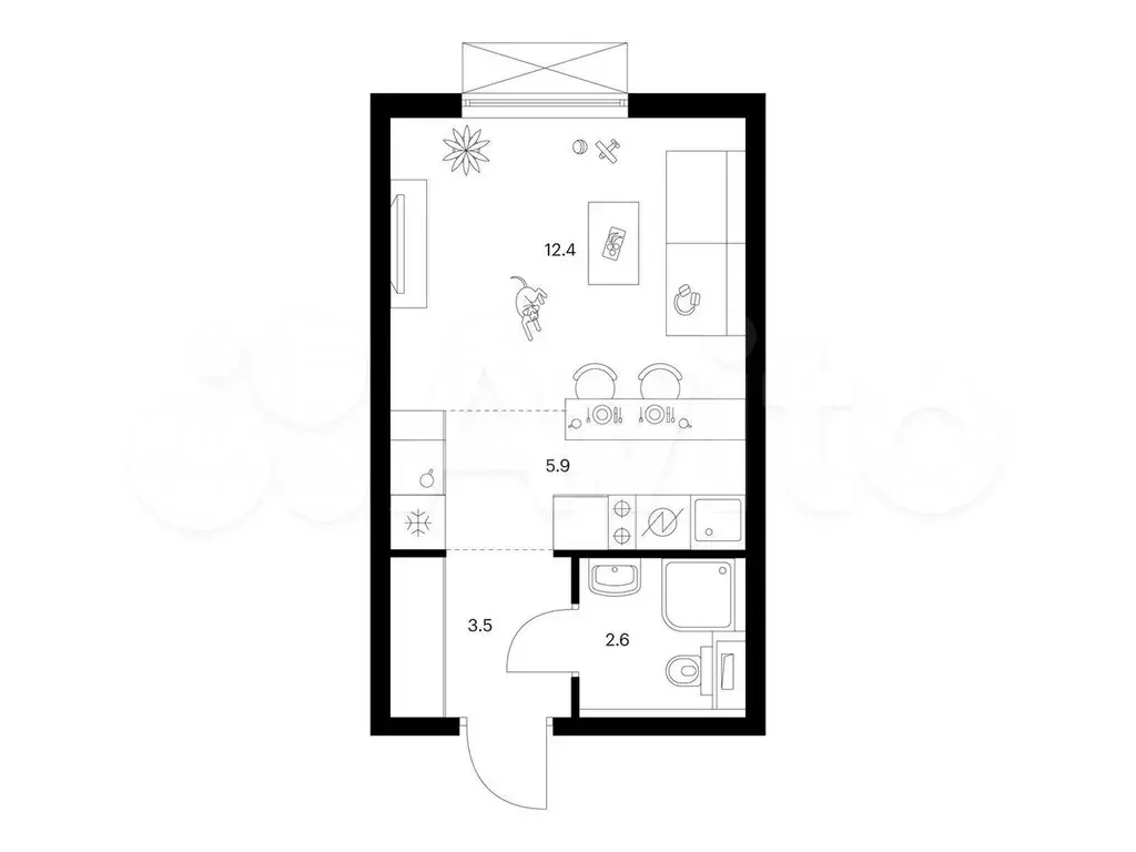 Квартира-студия, 24,4 м, 11/25 эт. - Фото 0