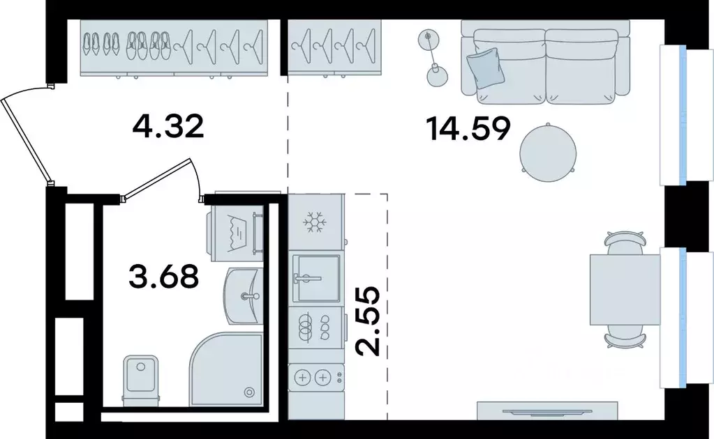Студия Татарстан, Казань Завокзальная ул. (25.14 м) - Фото 1