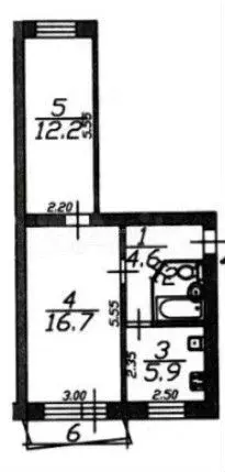 2-к. квартира, 42,1 м, 3/5 эт. - Фото 0