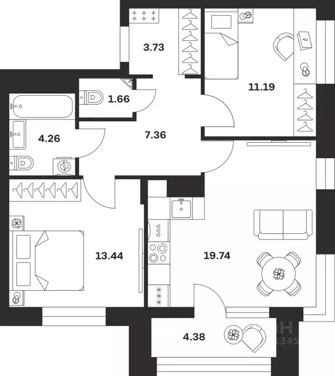 2-к кв. Тульская область, Тула городской округ, с. Осиновая Гора ул. ... - Фото 1