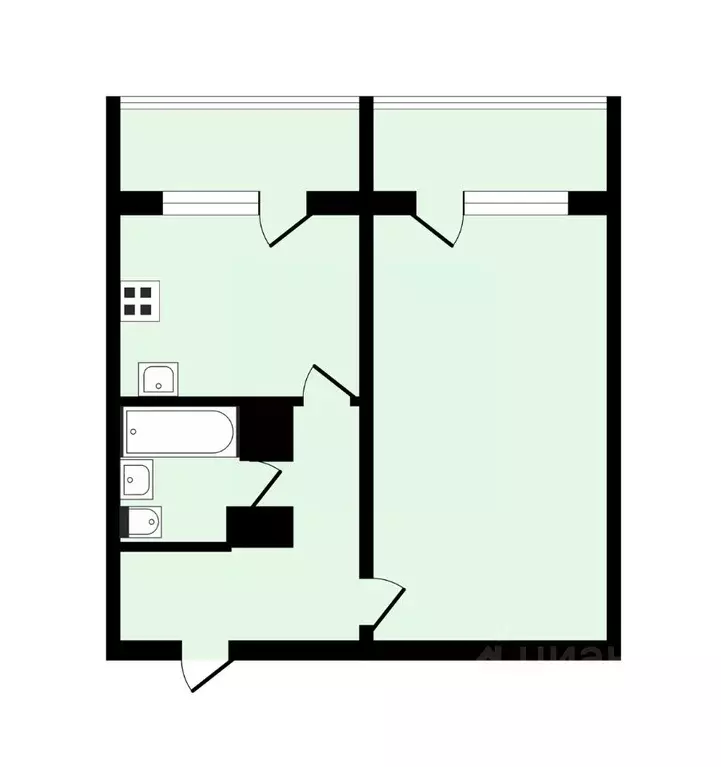 1-к кв. Владимирская область, Владимир ул. Нижняя Дуброва, 1 (42.1 м) - Фото 1