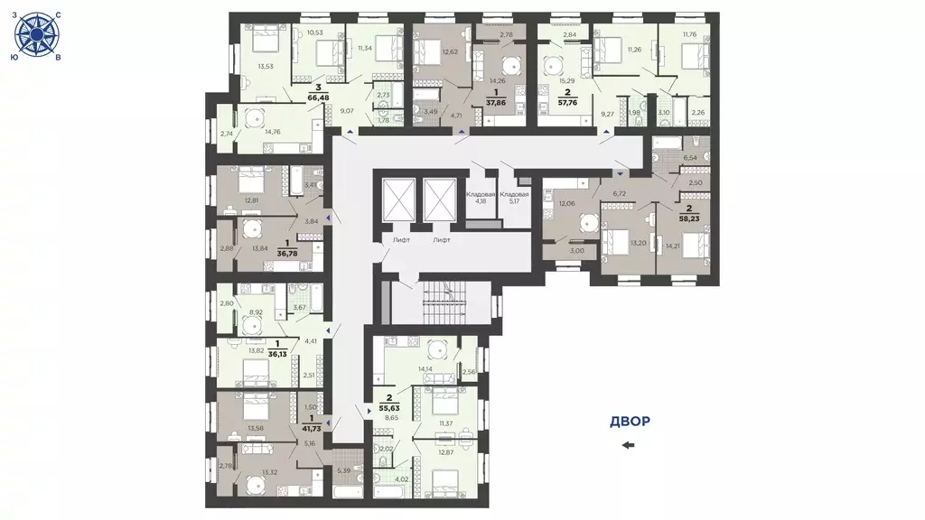 1-к квартира, 41.73 м - Фото 1