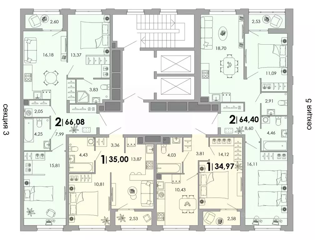 1-к кв. Владимирская область, Владимир Уно жилой комплекс (34.97 м) - Фото 2