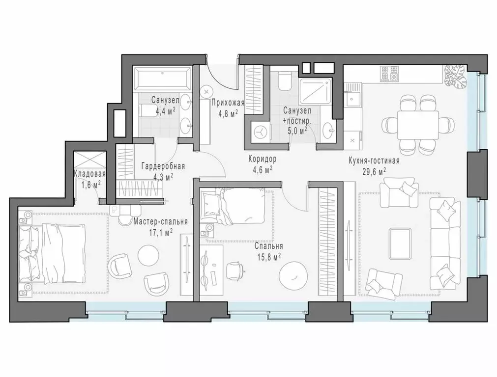 2-комнатная квартира: Москва, ЦАО, Тверской район, ЖК Ильинка 3/8 ... - Фото 1
