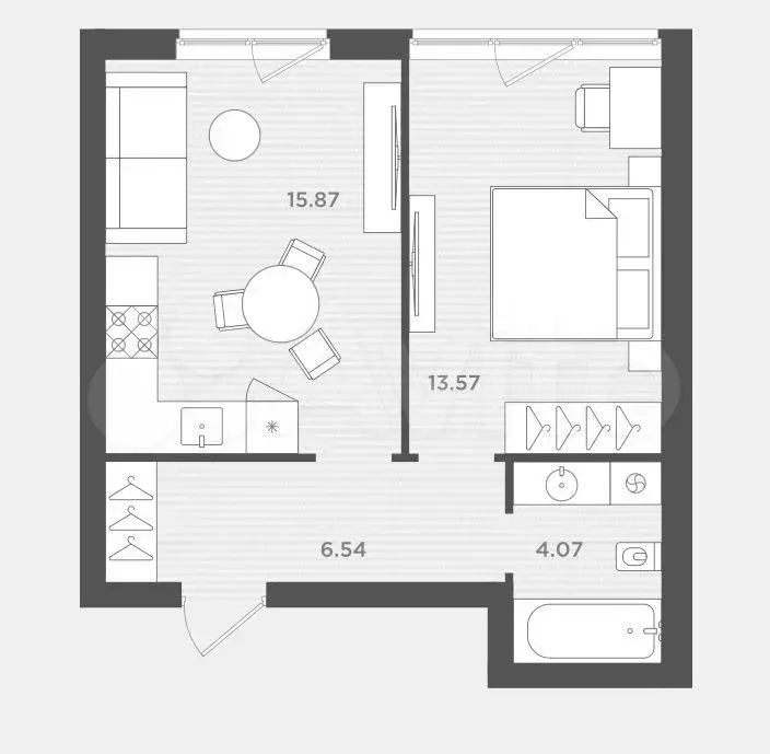 1-к. квартира, 40 м, 3/3 эт. - Фото 0