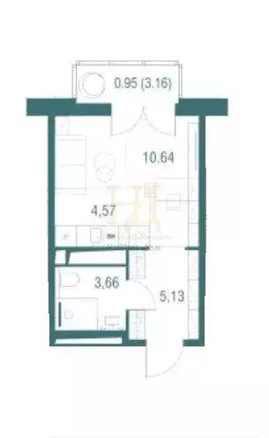 Квартира-студия: Одинцово, ЖК Одинбург, 4Б (24.1 м) - Фото 1