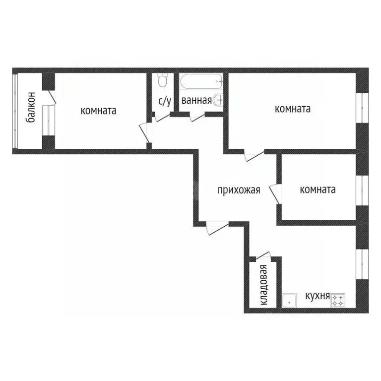 3-к кв. Курганская область, Курган Заозерный жилрайон, 3-й мкр, 15 ... - Фото 2