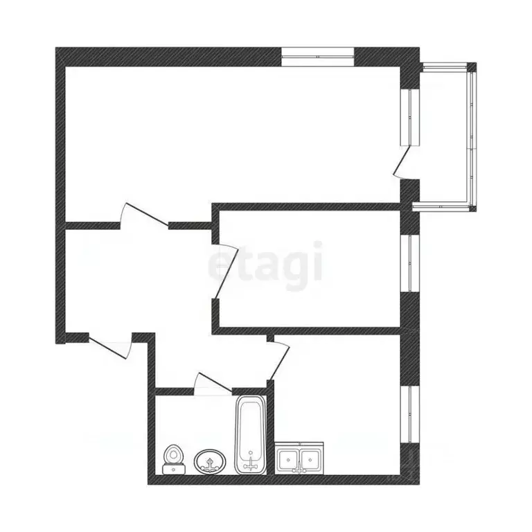 2-к кв. Иркутская область, Иркутск ул. Лызина, 50 (41.1 м) - Фото 2