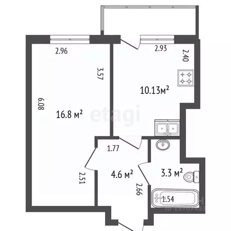 1-к кв. Ленинградская область, Кудрово г. Всеволожский район, ... - Фото 2