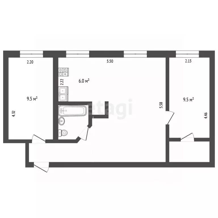 3-к кв. Бурятия, Улан-Удэ ул. Добролюбова, 3 (53.4 м) - Фото 1