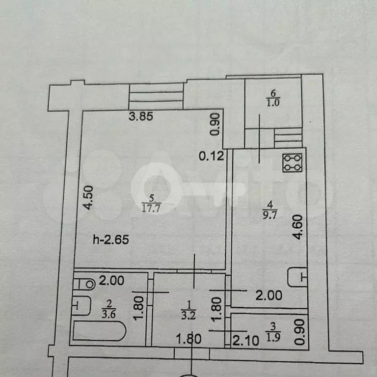 1-к. квартира, 37,1 м, 2/9 эт. - Фото 0