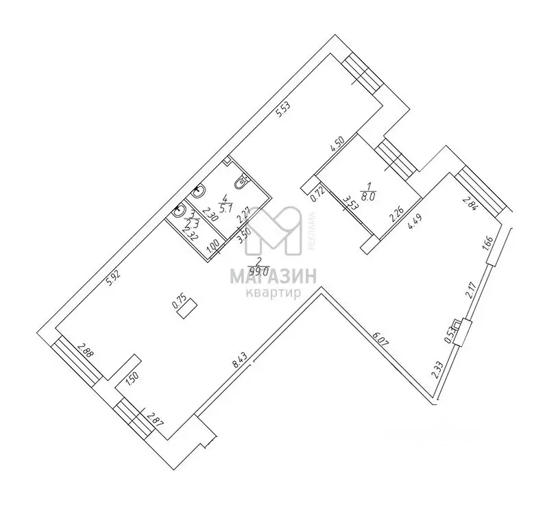 Торговая площадь в Санкт-Петербург Малая Бухарестская ул., 12 (115 м) - Фото 2