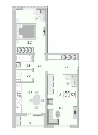 2-комнатная квартира: Оренбург, улица Поляничко, 11/5 (60 м) - Фото 0