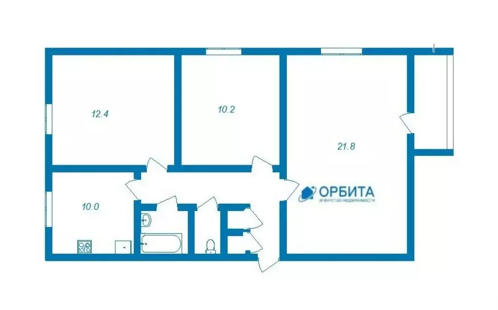 3-комнатная квартира: Тюмень, Ялуторовская улица, 16 (62.5 м) - Фото 1