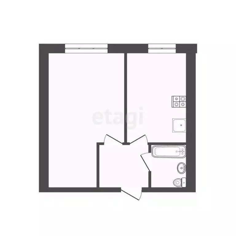 1-к кв. Смоленская область, Рославль 15-й мкр, 1 (26.4 м) - Фото 2