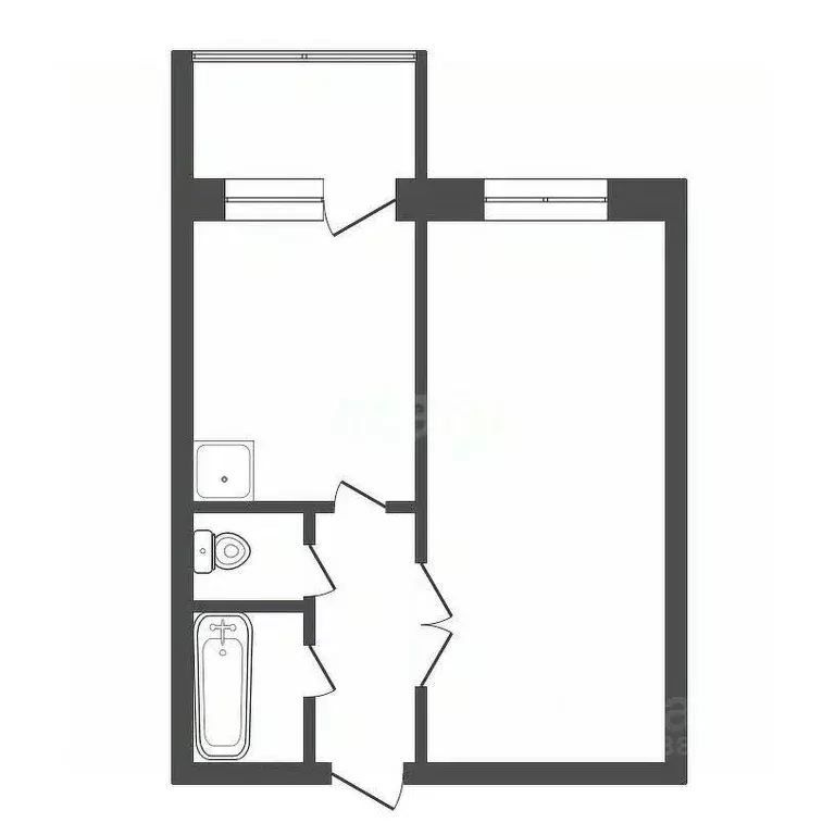 1-к кв. Красноярский край, Красноярск ул. Авиаторов, 25 (43.2 м) - Фото 2