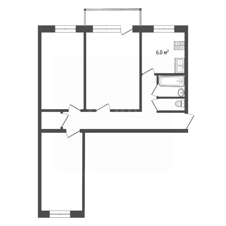 2-к кв. Архангельская область, Архангельск ул. Тимме, 8 (58.4 м) - Фото 2