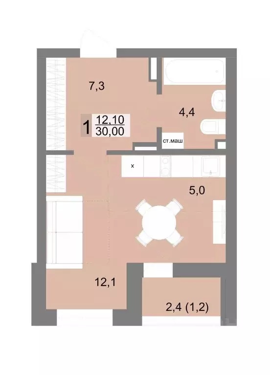 1-к кв. Свердловская область, Екатеринбург ул. Семена Лагоды, 80 (30.0 ... - Фото 1