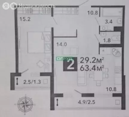 2-комнатная квартира: Пенза, улица Шмидта, 7 (64 м) - Фото 0