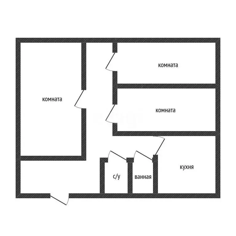 3-комнатная квартира: село Яковлевка, Советская улица, 65 (51 м) - Фото 1