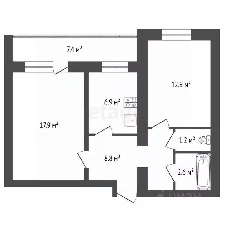 2-к кв. Саратовская область, Энгельс Энгельс-9 мкр, 2 (54.0 м) - Фото 2