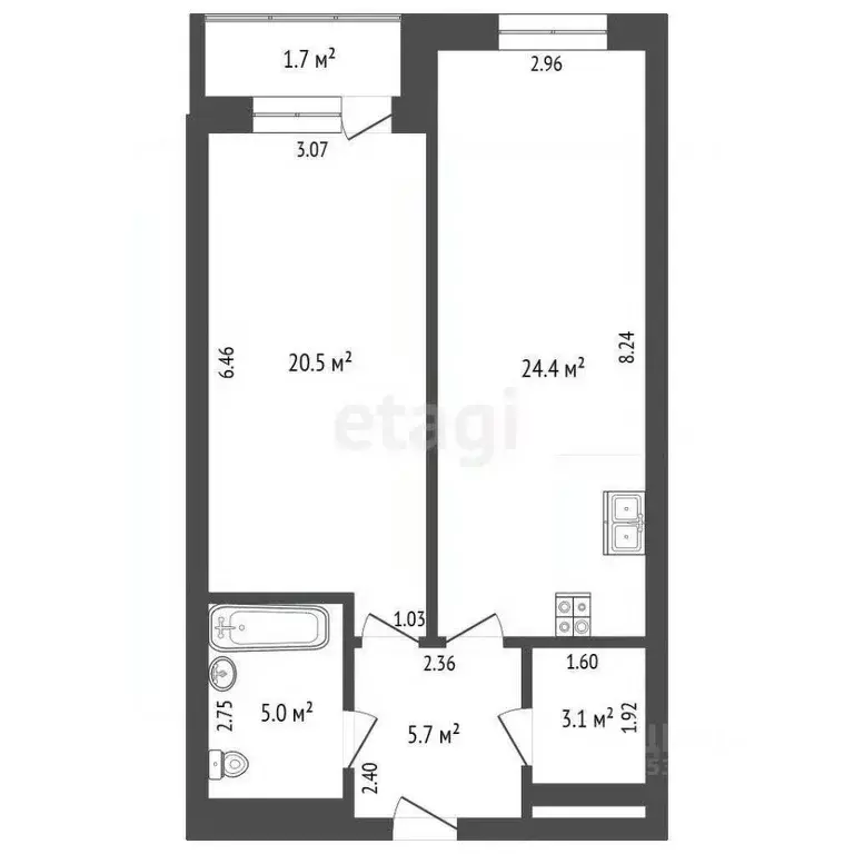 2-к кв. Ростовская область, Ростов-на-Дону ул. Максима Горького, 267 ... - Фото 2