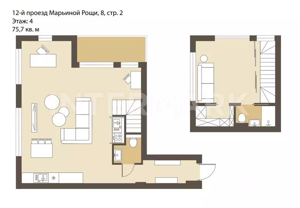 2-к кв. Москва проезд 12-й Марьиной рощи, 8С2 (75.7 м) - Фото 1