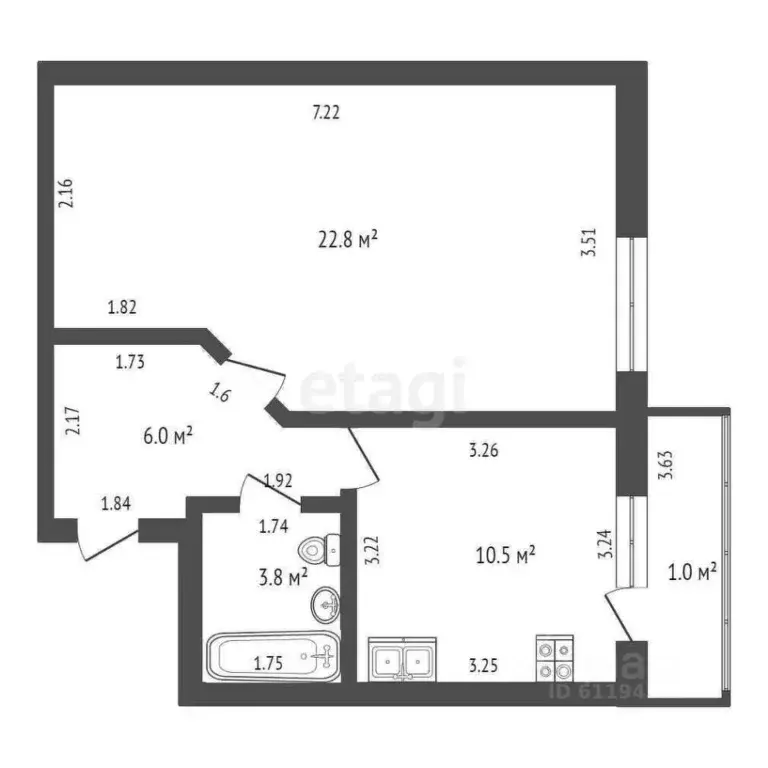 1-к кв. Мордовия, Саранск Коммунистическая ул., 62 (43.1 м) - Фото 1